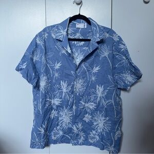 ASOS Floral Button-Up Shirt | Blue & White
